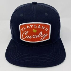Flatland Cavalry Trucker Hat Navy Blue Snapback Mesh Cap Texas Country Patch